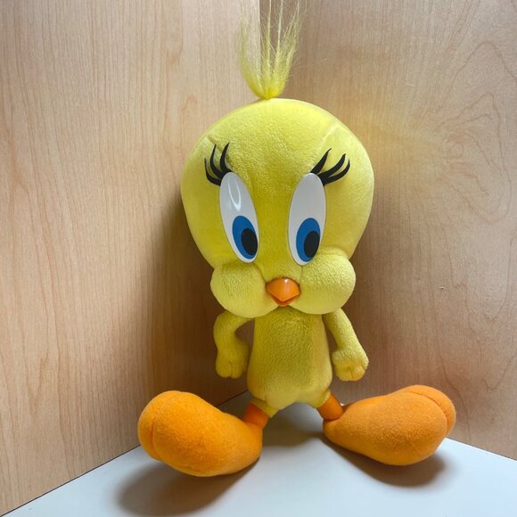 Vintage Talking Tweety Bird Plush Toy 16" Looney Tunes Collectible Yellow & Oran - Picture 1 of 16